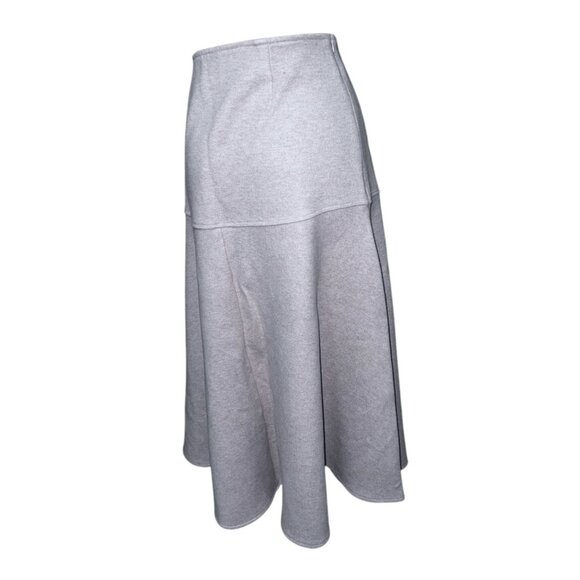 OGL Cashsoft Wool Like Flared Maxi Skirt Sz Medium Oatmeal Beige Womens - Picture 7 of 16